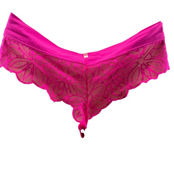 Victoria's Secret PINK Extra Low Cheekster Bright Neon Pink Panty Size Small - Picture 4 of 4